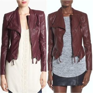 BLANK NYC Dark Wine Vegan Faux Leather Zipper